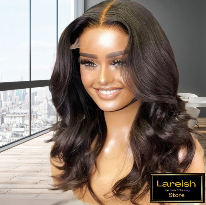 Perruque sans colle 13x4 Hd lace frontale, perruque naturelle Cheveux Humains Brésilienne Body Wave