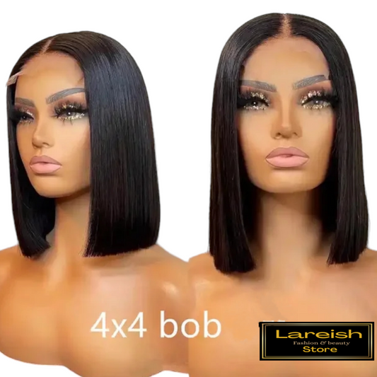 Perruque bob cheveux humains 4x4 closure Perruque naturelle,brésiliennes wig