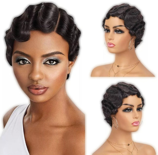 Short Curly Natural Brazilian Human Hair Wig